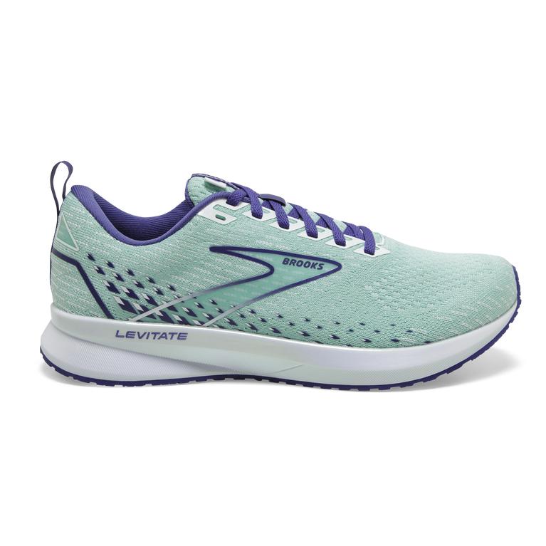 Brooks LEVITATE 5 Road Running Shoes Womens Online - PaleTurquoise/Yucca/Navy Blue/White (AIY158432)